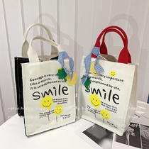 VAUTO online red Tongan Korea Dongdaemun Package small crowdsourced design Balloon Smiley canvas Totbag handbag