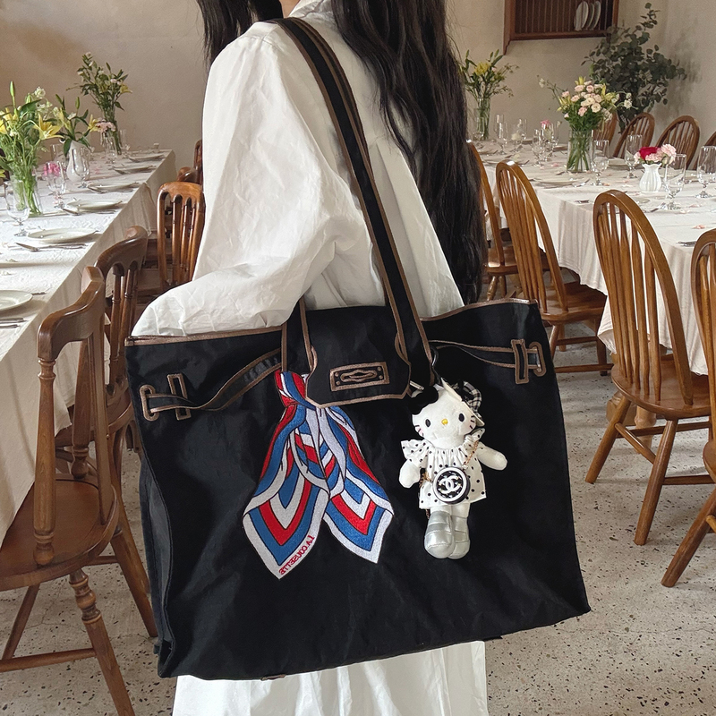 Japanese Lacousette New Embroidered Eco-Friendly Tote Bag, Lightweight and High-End Shopping Bag, Handbag, Shoulder Bag