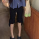 Eve H Korean retro girl's cropped pants for summer