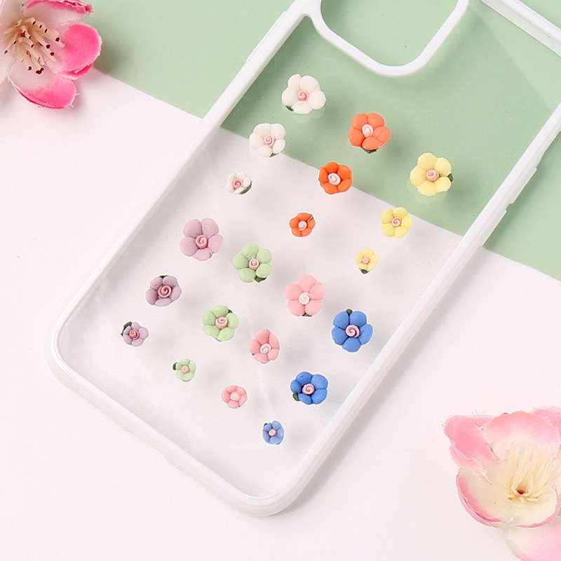 Ceramic flower five petal cherry blossom handmade diy cream glue mobile phone Protective case material embellishment small flower jewelry accessories