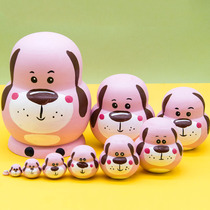 Russian doll 10-layer cartoon educational toy basswood dry hand-painted handmade products tremble sound gift ornaments