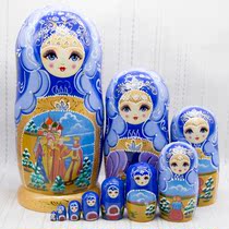 Russia hand basswood made crafts ten 10 sets doll shake sound gift childrens educational toys