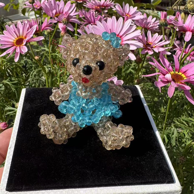 DIY crystal beaded handwoven keychain