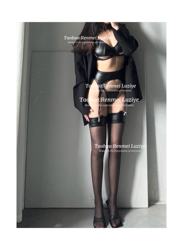 Renmeiluziye【Unrestrained】Extremely High-End Sexy Faux Leather up Wild Slimming Push-Up Lingerie Set Renmeiluziye【Unrestrained】Extremely High-End Sexy Faux Leather up Wild Slimming Push-Up Lingerie Set