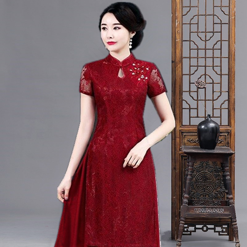  Red Audai short -sleeved long model (darker point)+XL (103-115 catties)  