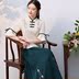 Vintage dọc cổ áo khóa 2020 Spring / Summer gió mới của Trung Quốc phụ nữ thêu Tang váy cải thiện trà Trung Quốc phù hợp với bộ 