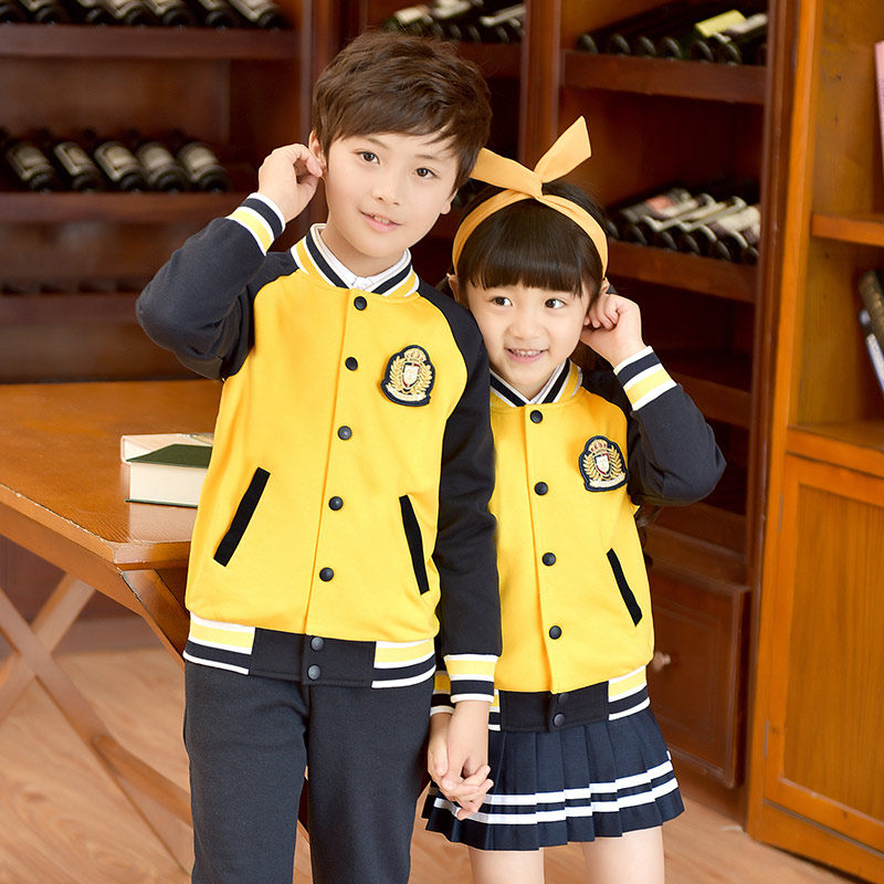 Kindergarten uniform spring, autumn and winter boys and girls elementary and middle school students school uniform suit Korean sportswear baseball uniform class uniform