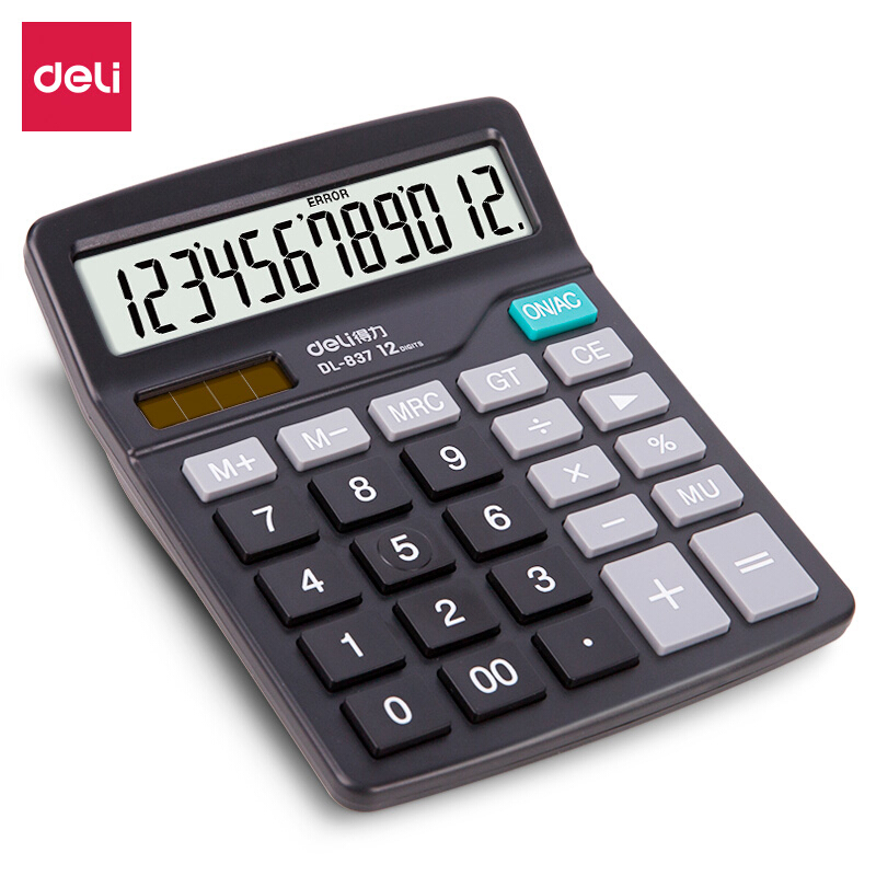 The right-hand 837 calculator Finance Private Big Number Office with 12 big-screen calculator Dual Power Supply