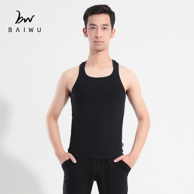 Baiuk Dance Court Dance Suit Vest Men Foundation Dance Practice Dancer Leka Cotton Knife Back Vest