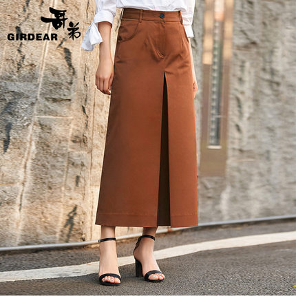 哥弟女裤2018春夏新款通勤显瘦高腰九分裤女