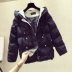 Áo khoác lửng dày cho nữ 2018 mùa đông mới ngắn áo khoác độn áo khoác cotton nhỏ áo khoác phổ biến áo khoác thủy triều áo khoác kaki lót lông nữ dáng ngắn Bông