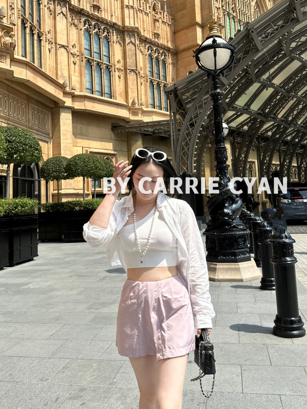 Bycarriecyan Pink Label Pink Coffee Green Yellow Ultra-Thin Fake Two-Piece Skirt Pants Rp735 Bycarriecyan Pink Label Pink Coffee Green Yellow Ultra-Thin Fake Two-Piece Skirt Pants Rp735