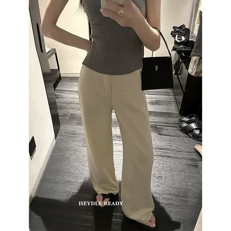 Amazing Pants Style! Maternity Jeans for Spring and Summer, Thin, No Belly Support, Workwear, Loose Straight-Leg Wide-Leg Long Pants