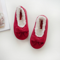 New Products Winter Silk Suede Add butterfly knots Children covered with cotton shoes Classic red Little Princess Baby cotton shoes