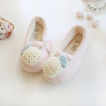  Winter soft three-dimensional fruit warm bag with home cotton slippers rubber sole non-slip winter moon shoes