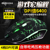 Patriot wired mouse luminous e-sports game eating chicken lol macro CF pressure gun USB desktop notebook office