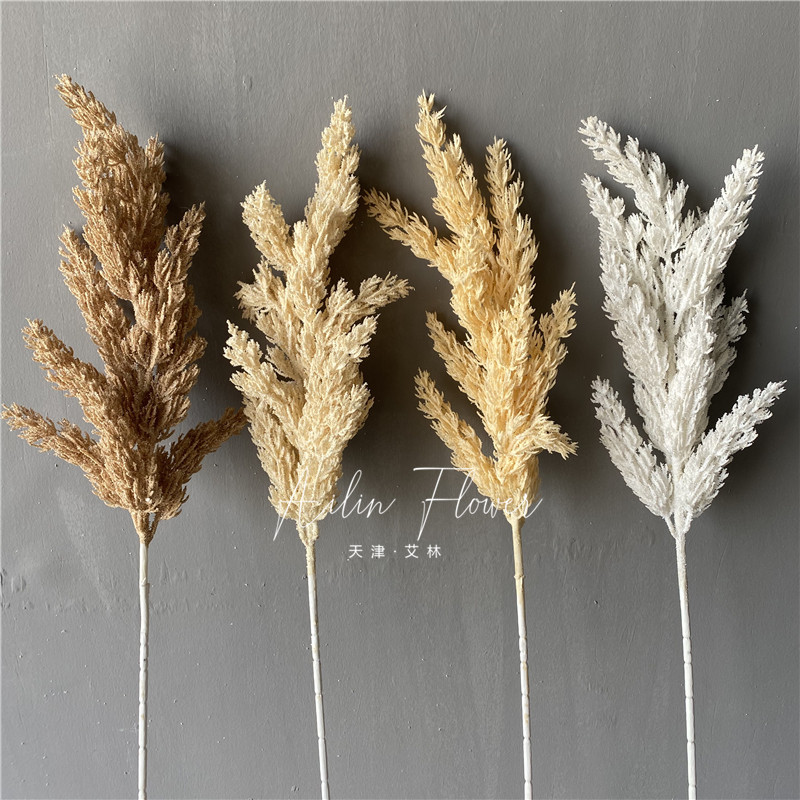 Single reed wedding foam simulation reed grass dog tail field wind flower arrangement decoration autumn European foreign trade