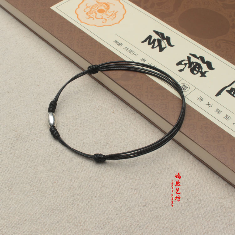 嫣然 艺 坊 990 chuyển bạc đầy đủ hạt vòng chân dây đỏ nam và nữ mẫu đôi chữ đỏ dây quà tặng năm nay lắc chân vàng PNJ