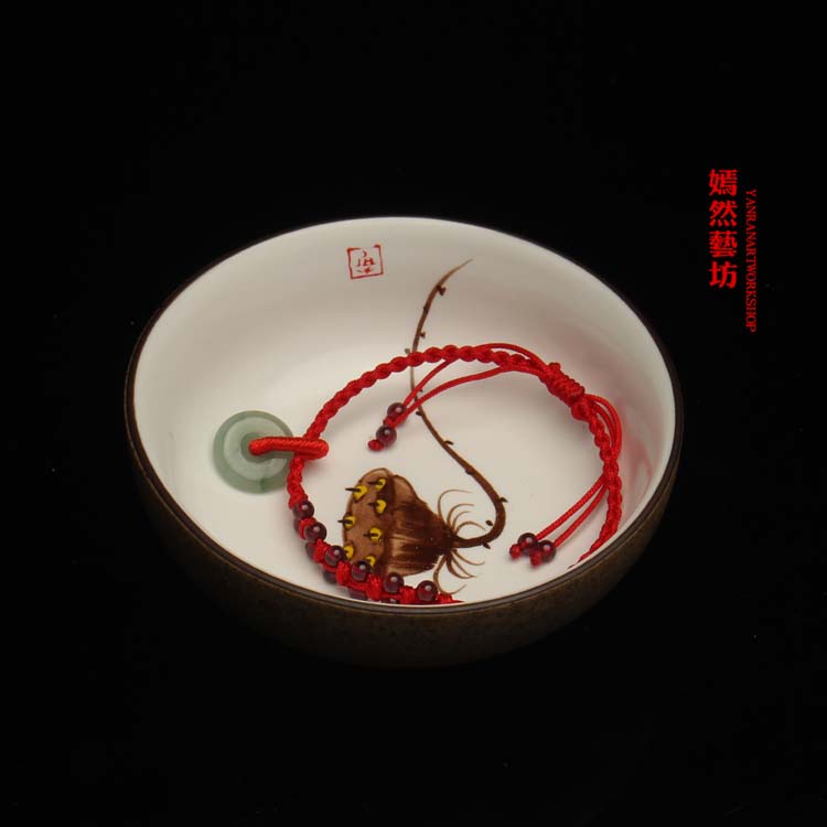 Tự nhiên 6A rượu vang đỏ garnet đỏ dây đeo vòng chân ngọc bích ngọc bích hòa bình khóa chân đỏ dây tay dây đời năm nữ lắc chân vàng 18k