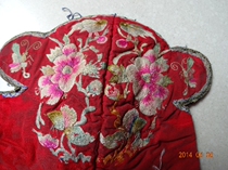 Pure hand embroidered Miao embroidery old embroidery National embroidery pine peach embroidery * HM series old embroidery hat 268