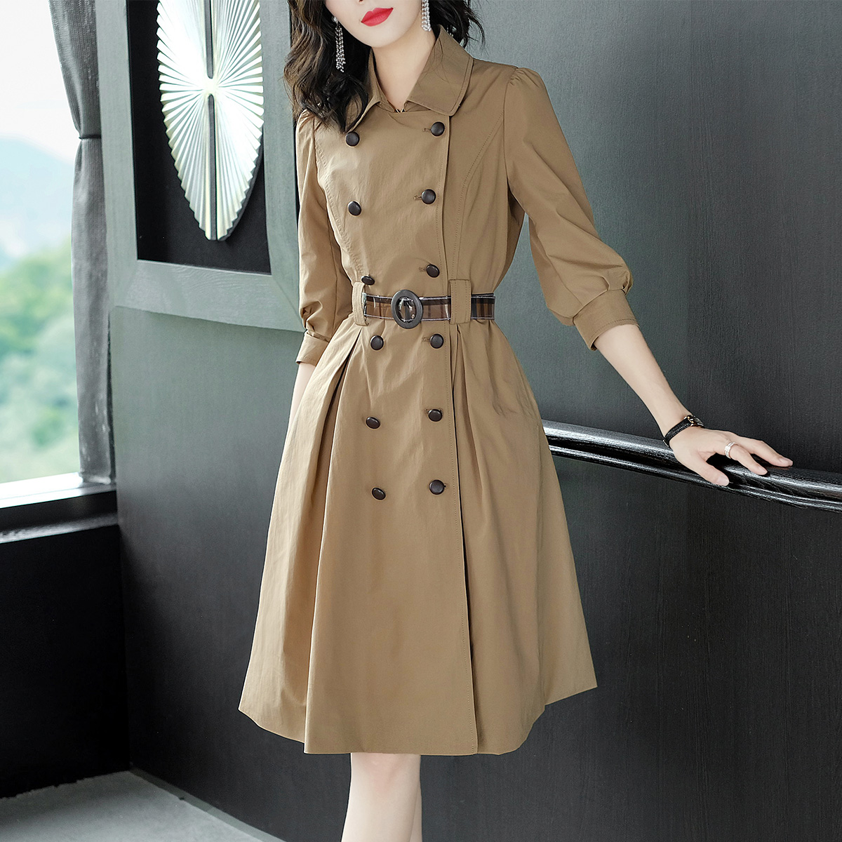 Trench pour femme LONYUASH    en Polyester - Ref 3227816 Image 3