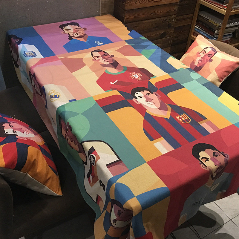 Personality stars Cartoon thick cotton linen table cloth dining room table cloth tea table cloth thickened thermal insulation bar geb sofa towels
