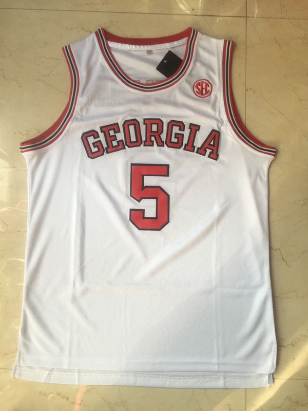 Ncaa Edwards No. 5 White Embroidered Jersey Retro Style Vest Basketball Uniform