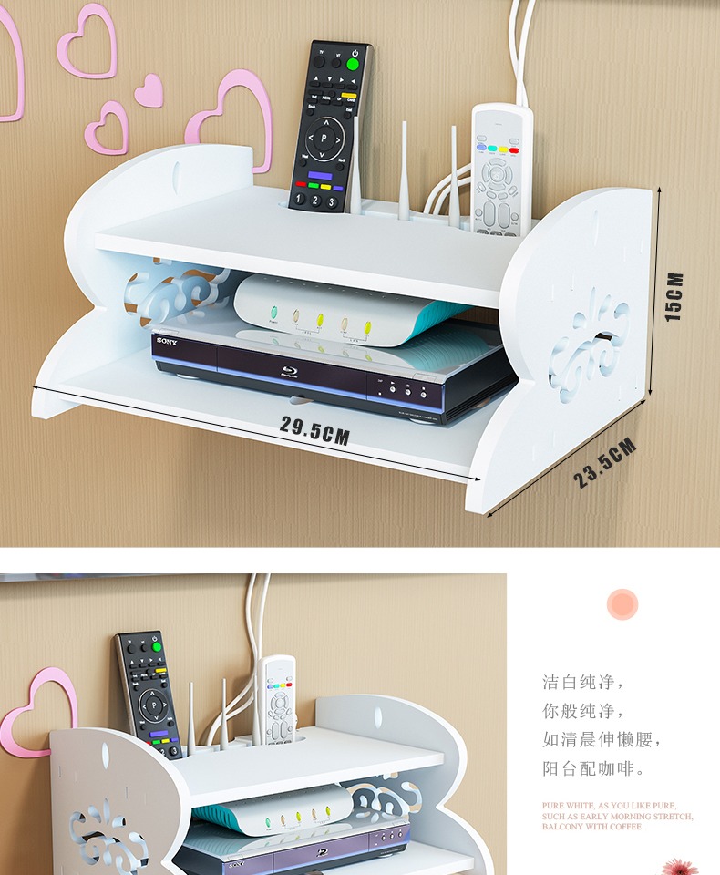 TV set-top box frame punch miễn phí phòng khách TV tường trang trí phòng ngủ treo tường wall router - TV tivi lg 49 inch