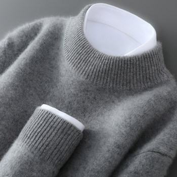 100% pure wool sweater men's half turtleneck thickened sweater 100% pure wool sweater men's half turtleneck thickened sweater