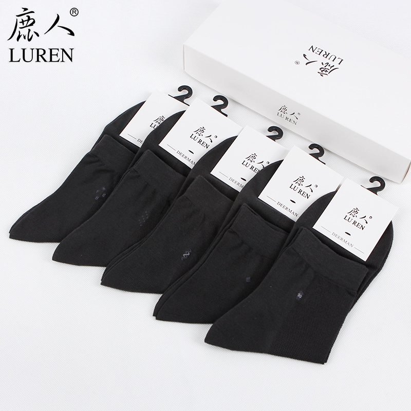 Giày lưới nam hươu mùa hè chính hãng trong vớ màu rắn 5 đôi tất thoáng khí cho nam