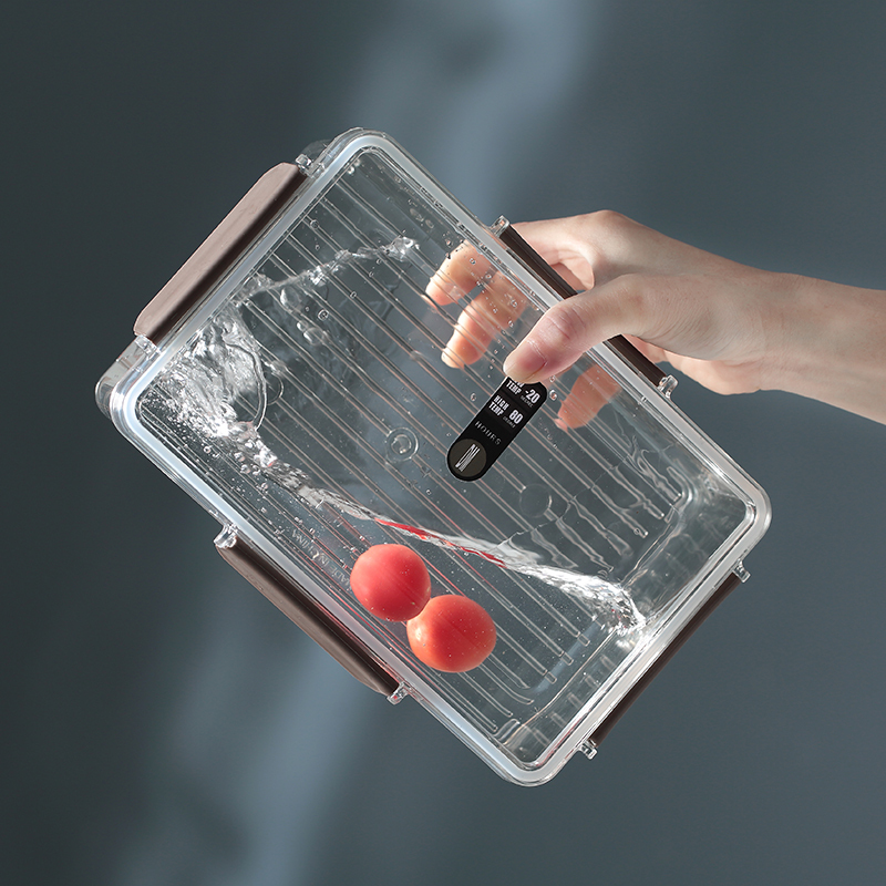 Barji Special Sealed Box for Refrigerator, Can Be Refrigerated, Large Capacity, Transparent Rectangular Salad and Fruit Food-Grade Preservation Box