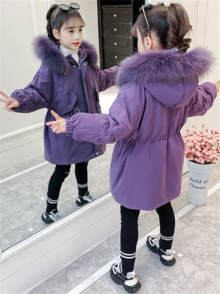 Hong Kong 2021 new Winter Korean version to overcome girl thickening with long version of down clothes fashion plus suede cotton clothing