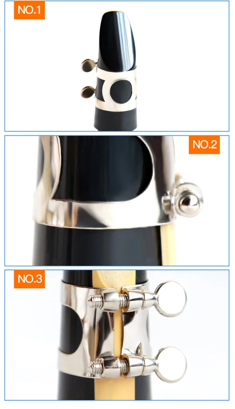 SOU ống đen ống ngậm clarinet ống gió phụ kiện dụng cụ treble ống ngậm clip mạ niken