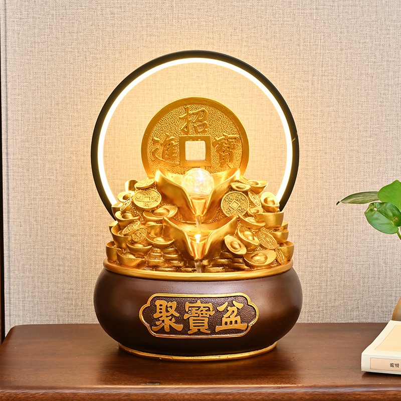 Flowing Water Brings Wealth, Fortune-Enhancing Ornaments, Circulating Water Feature, Living Room Entrance, Tabletop Feng Shui Wheel, Wealth-Generating Fountain, Opening Ceremony, Housewarming