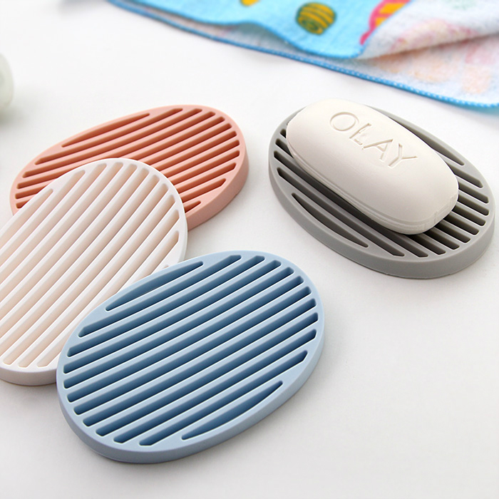 Creative Silicone Soap Box Powder Room Vanity Soap Handmade Soap Drain Soap Pad Bathroom Simple Soap Rack