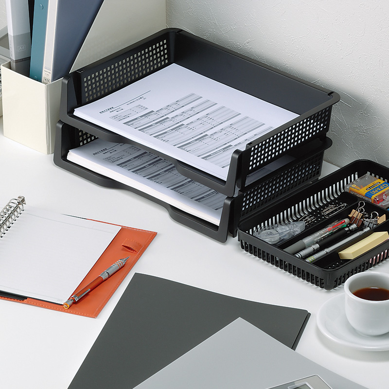 Japan Desk Surface File Shelf Multilayer Superimposed information shelf Containing File Case File box File basket