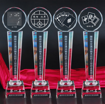 Crystal trophy Mahjong competition trophy Company school games Factory direct backgammon chess Bird god poker