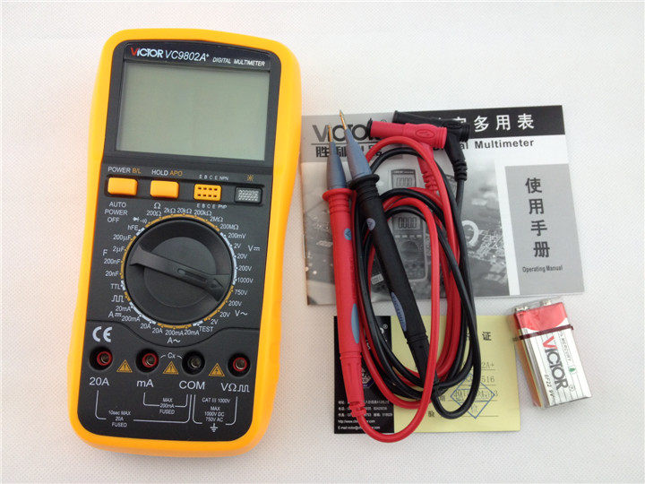 New original Shenzhen Victory universal meter Digital universal meter VC9802A 