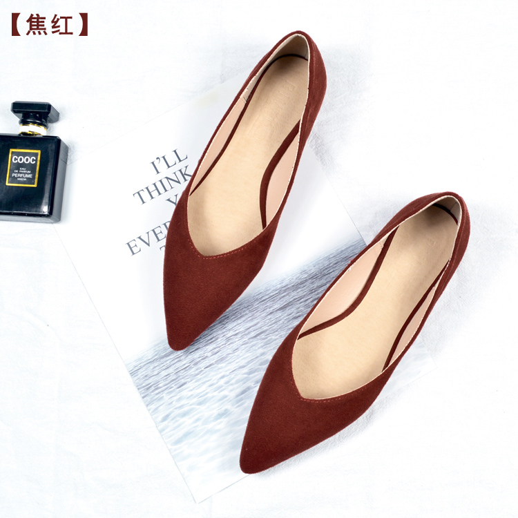 Mẫu giày mùa xuân và mùa thu Giày đế bằng nữ phiên bản Hàn Quốc mũi nhọn thấp giúp giày đế bằng phẳng có kích thước mã 31-33 41-42 giày đông hải nữ