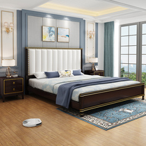 American solid wood bed Light luxury bedroom 1 5 minimal modern 1 8 m European oak storage soft pack wedding bed