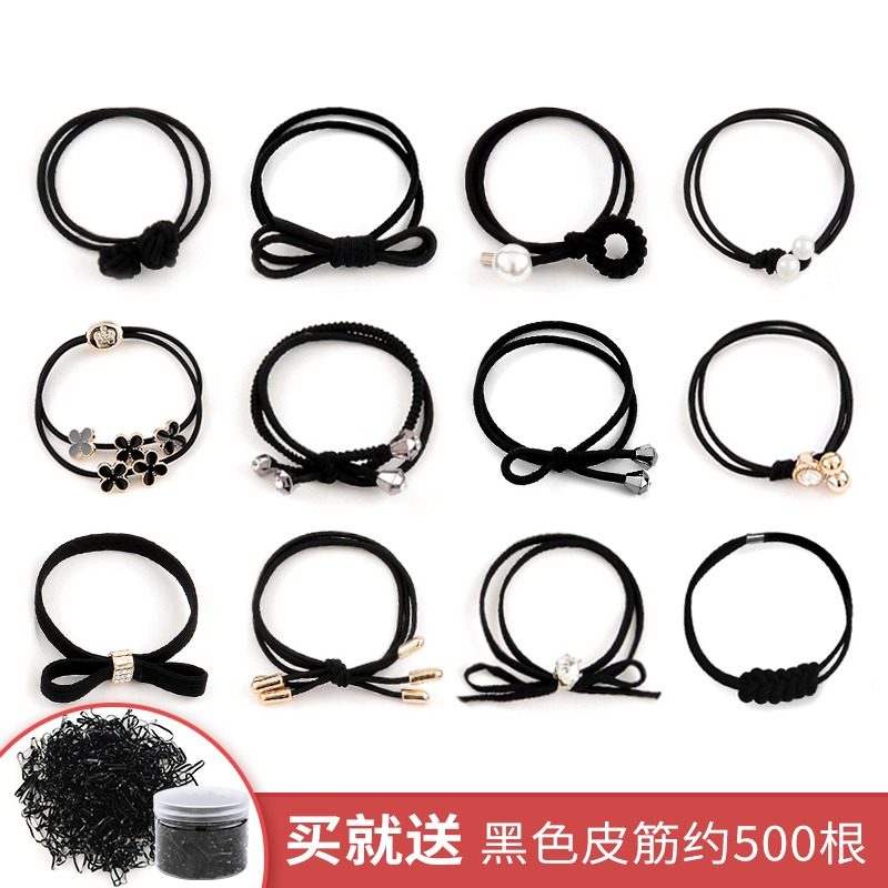 Leather band female tie head net red hair ring Korean hair rope hair ornament high elastic durable head accessories head rope 2021 new model