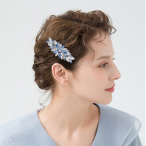 Mrs. Zhang hairclip top clip bangs head hairclip fixed back head hairpin female rhinestones simple one-word clip hair accessories