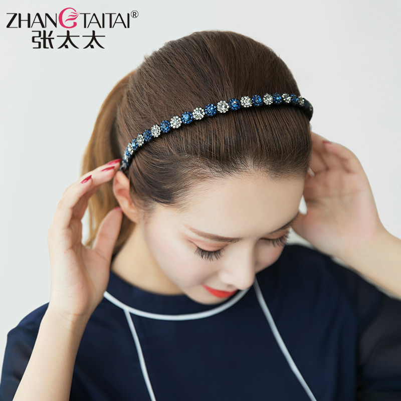 Mrs. Zhang's rhinestone thin-edged headband anti-slip hairband Korean hair accessories temperament hairpin headwear headband hairpin clip