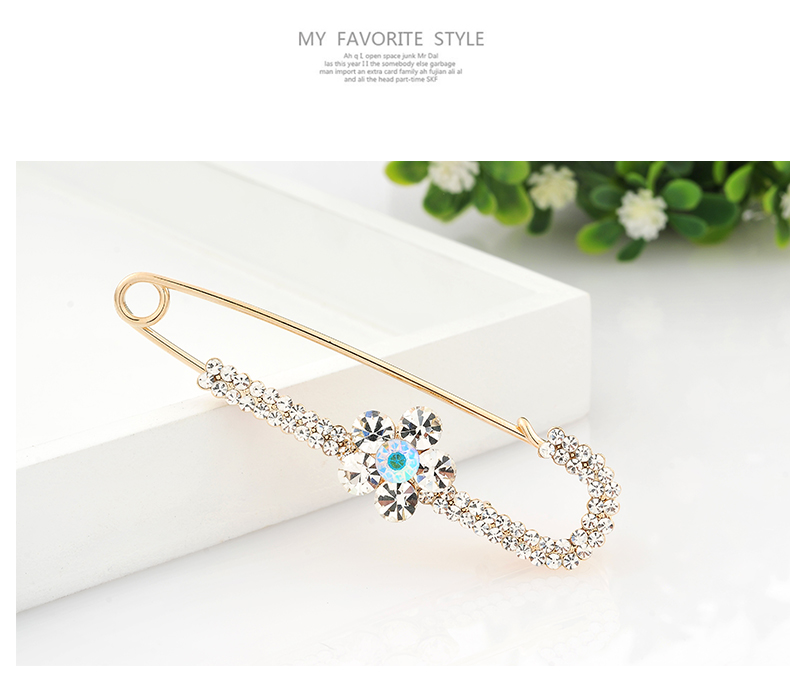 Hàn quốc phiên bản của rhinestone trâm đồ trang sức cung lớn trâm trâm phụ kiện khăn choàng khóa ngực khóa nữ trâm cổ áo