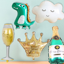 Baby one hundred days old room layout aluminum film balloon decoration birthday kindergarten atmosphere dress cartoon balloon