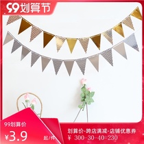 Hot stamping birthday letter decoration colorful flag English party dessert table decoration decoration decoration background props Photography