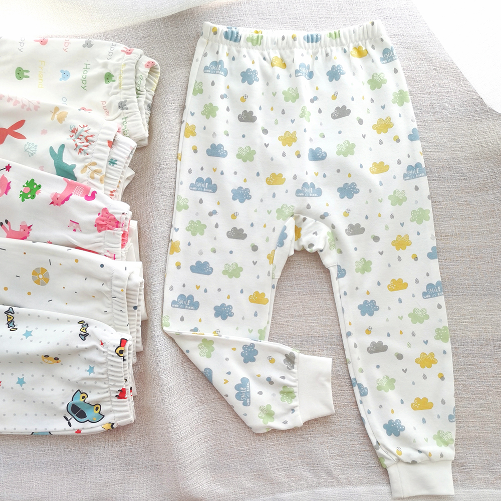 Tongren handmade autumn and winter children's cotton baby cotton wool pants single big butt pajamas home pants knitted long johns