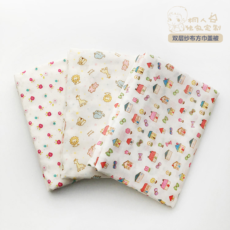 Tung people handmade without fluorescent agent All cotton double layer yarn baby cuddle with bath towel gauze towel cover quilt