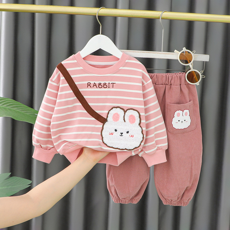 Baby Girl Spring Outfit for 1-10 Months Old, Spring and Autumn Infant Clothing, Two-Piece Girl's Set