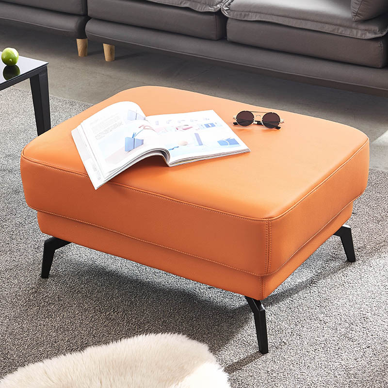 Italian minimal sofa foot pedal single household living room light luxury leather sofa bench changing footstool bench